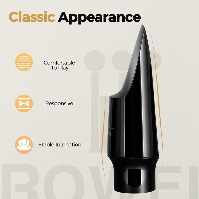 ROWell Jazz Alto Saxophone Mouthpiece Professional Sax Mouthpiece Warm Bright Tone for Beginners Students & Pros,Ideal for Jazz, Pop Music - Image 4